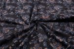 Natural Black Bagru Handblock Printed Cotton Fabric - Image 3