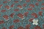 Peacock Blue Bagru Handblock Printed Cotton Fabric - Image 2