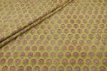 Dirty Yellow Floral Handblock Printed 100% Pure Soft Cotton Fabric
