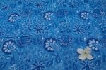 True Blue Floral Handblock Printed 100% Pure Soft Cotton Fabric - Image 2