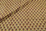 Royal Yellow MUL Floral Handblock Printed 100% Pure Soft Cotton Fabric