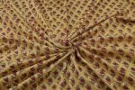 Royal Yellow MUL Floral Handblock Printed 100% Pure Soft Cotton Fabric - Image 3