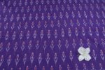 Slate Blue Mercerised Fine Handloom Ikkat Tie-Dye Pure Soft Cotton Fabric - Image 2