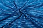 Sapphire Blue Mercerised Fine Handloom Ikkat Tie-Dye Pure Soft Cotton Fabric - Image 3