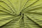 Asparagus Green Mercerised Fine Handloom Ikkat Tie-Dye Pure Soft Cotton Fabric - Image 3