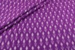 Electric Purple Mercerised Fine Handloom Ikkat Tie-Dye Pure Soft Cotton Fabric