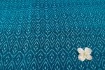 Sea Blue Mercerised Fine Handloom Ikkat Tie-Dye Pure Soft Cotton Fabric - Image 2