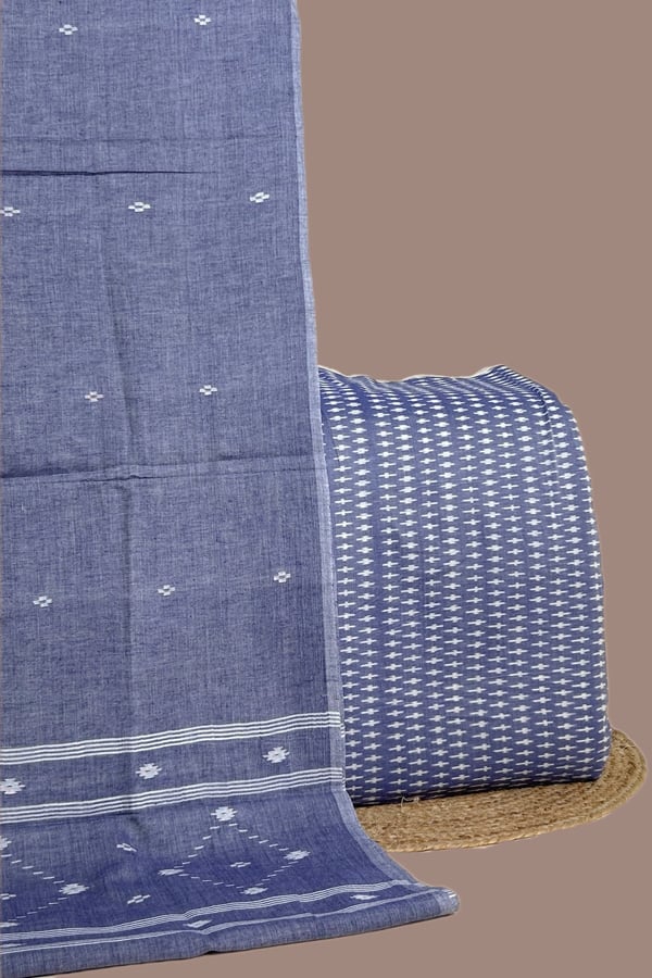 2Pc Handloom Cotton Dupatta and Handloom Ikkat Top Fabric Set 2Pc Handloom Cotton Dupatta and Handloom Ikkat Top Fabric Set - Image 1