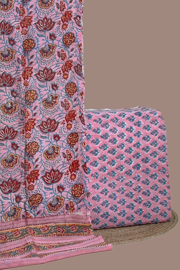 2Pc Chanderi Silk Dupatta and Pure Soft Cotton Top Fabric Set 2Pc Chanderi Silk Dupatta and Pure Soft Cotton Top Fabric Set - Image 1