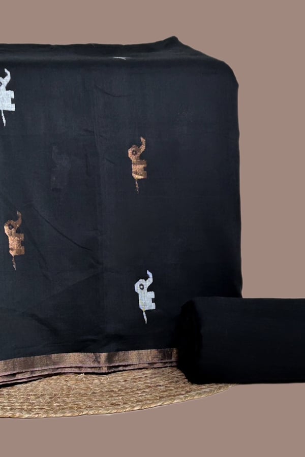 2Pc Handloom COTTONSILK Woven Motif Top with Handloom Soft Cotton Bottom Fabric Set 2Pc Handloom COTTONSILK Woven Motif Top with Handloom Soft Cotton Bottom Fabric Set - Image 1