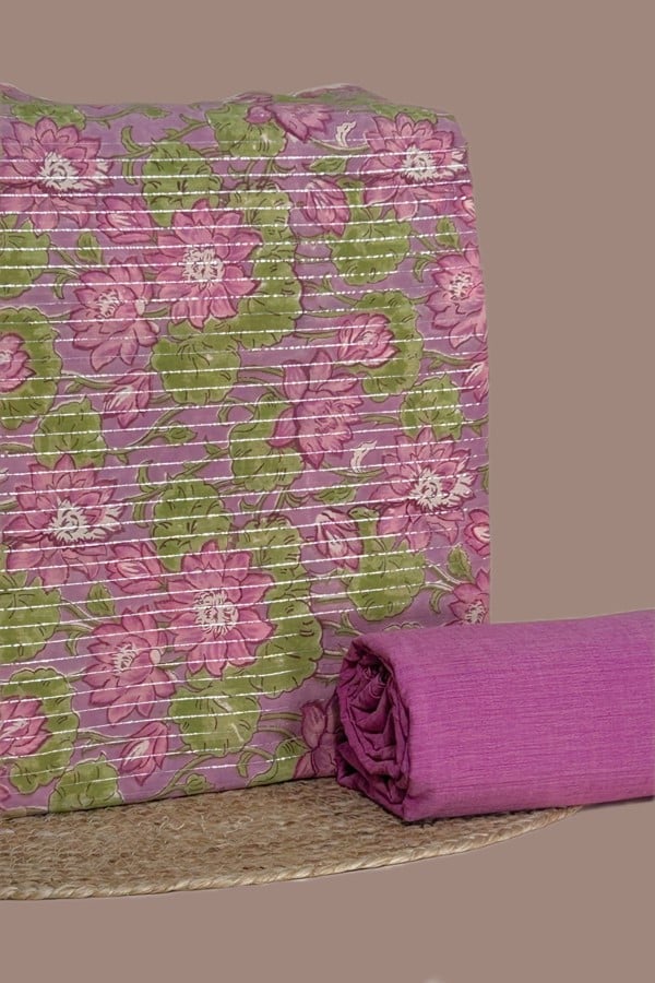 2Pc Pure Soft Cotton Top and Mangalgiri Cotton Bottom Fabric Set