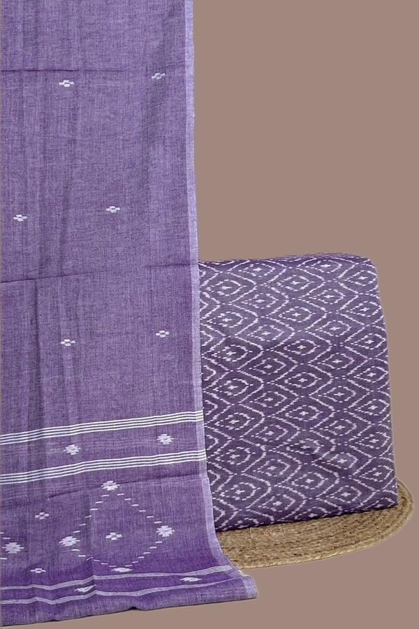 2Pc Handloom Cotton Dupatta and Handloom Ikkat Top Fabric Set 2Pc Handloom Cotton Dupatta and Handloom Ikkat Top Fabric Set - Image 1