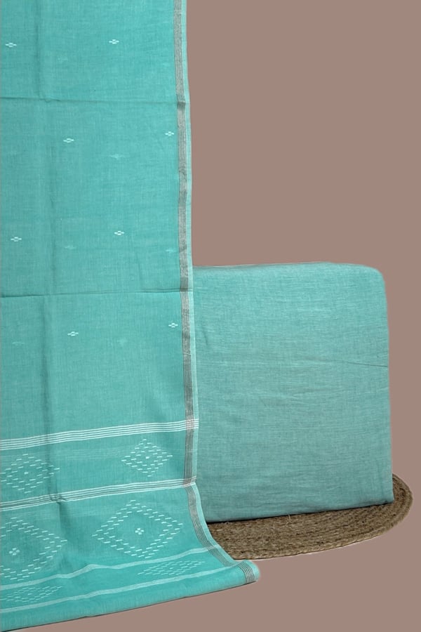2Pc Handloom Cotton Dupatta and Handloom Soft Cotton Top Fabric Set 2Pc Handloom Cotton Dupatta and Handloom Soft Cotton Top Fabric Set - Image 1