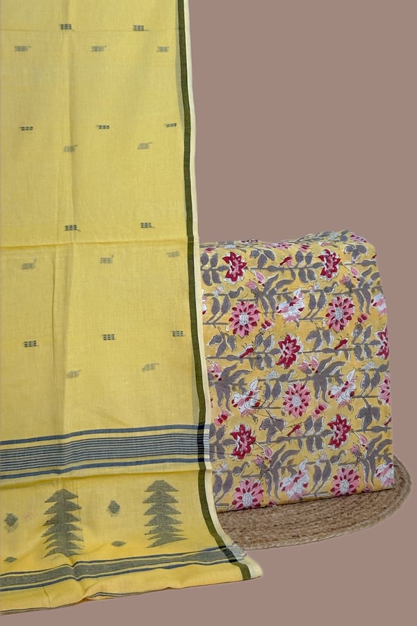 2Pc Handloom Cotton Dupatta and Pure Soft Cotton Top Set 2Pc Handloom Cotton Dupatta and Pure Soft Cotton Top Set - Image 1