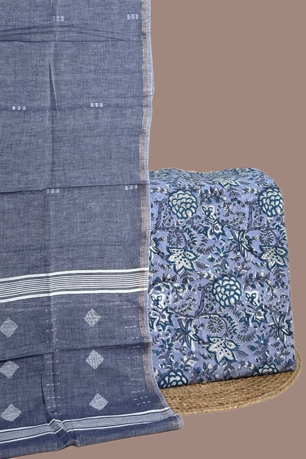 2Pc Handloom Cotton Dupatta and Pure Soft Cotton Top Set 2Pc Handloom Cotton Dupatta and Pure Soft Cotton Top Set - Image 1