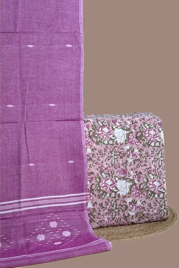 2Pc Handloom Cotton Dupatta and Pure Soft Cotton Top Set 2Pc Handloom Cotton Dupatta and Pure Soft Cotton Top Set - Image 1