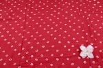Cardinal Red Bandhani Tie Dye 100% Pure Soft Cotton Satin Finish Fabric - Image 2