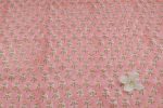 Pre-Cut 2m Salmon Pink Floral Handblock Printed 100% Pure Soft Cotton Fabric - Image 2