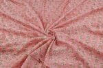 Pre-Cut 2m Salmon Pink Floral Handblock Printed 100% Pure Soft Cotton Fabric - Image 3