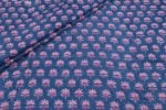 Blue Floral Handblock Printed 100% Pure Soft Cotton Fabric