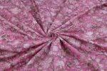 Rose Pink Floral Handblock Printed 100% Pure Soft Cotton Fabric - Image 3