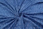 Blue Floral Handblock Printed 100% Pure Soft Cotton Fabric - Image 3