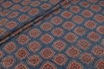 Natural Blue Dye Handblock Ajrakh Printed Cotton Fabric