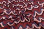 Natural Red Dye Handblock Ajrakh Printed Cotton Fabric - Image 3