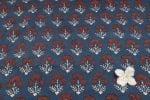 Natural Blue Dye Handblock Ajrakh Printed Cotton Fabric - Image 2