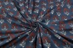 Natural Blue Dye Handblock Ajrakh Printed Cotton Fabric - Image 3