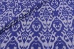 Ultramarine Blue Mercerised Fine Handloom Ikkat Tie-Dye Pure Soft Cotton Fabric