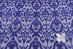 Ultramarine Blue Mercerised Fine Handloom Ikkat Tie-Dye Pure Soft Cotton Fabric - Image 2