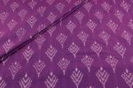 Purple Mercerised Fine Handloom Ikkat Tie-Dye Pure Soft Cotton Fabric