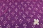 Purple Mercerised Fine Handloom Ikkat Tie-Dye Pure Soft Cotton Fabric - Image 2
