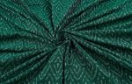 Green Mercerised Fine Handloom Ikkat Tie-Dye Pure Soft Cotton Fabric - Image 3