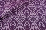 Purple Mercerised Fine Handloom Ikkat Tie-Dye Pure Soft Cotton Fabric