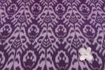 Purple Mercerised Fine Handloom Ikkat Tie-Dye Pure Soft Cotton Fabric - Image 2