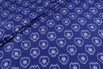 Ultramarine Blue Mercerised Fine Handloom Ikkat Tie-Dye Pure Soft Cotton Fabric