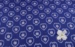 Ultramarine Blue Mercerised Fine Handloom Ikkat Tie-Dye Pure Soft Cotton Fabric - Image 2