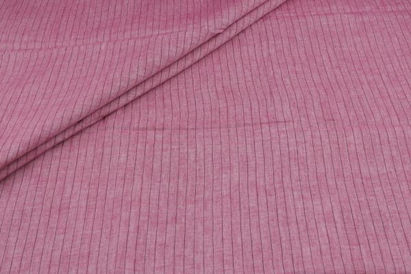 Cherry Blossom Pink Flowy HandLoom Woven Stripes Pure Soft Cotton Fabric
