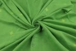 Lime Green Woven Design Flowy HandLoom Pure Soft Cotton Fabric - Image 3