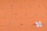 Flame Orange Woven Design Flowy HandLoom Pure Soft Cotton Fabric - Image 2