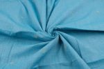 Sky Blue Woven Design Flowy HandLoom Pure Soft Cotton Fabric - Image 3
