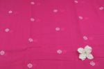 Hot Pink Woven Design Flowy HandLoom Pure Soft Cotton Fabric - Image 2