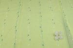 Pre-Cut 1m Light Green Woven Design Flowy HandLoom Pure Soft Cotton Fabric - Image 2