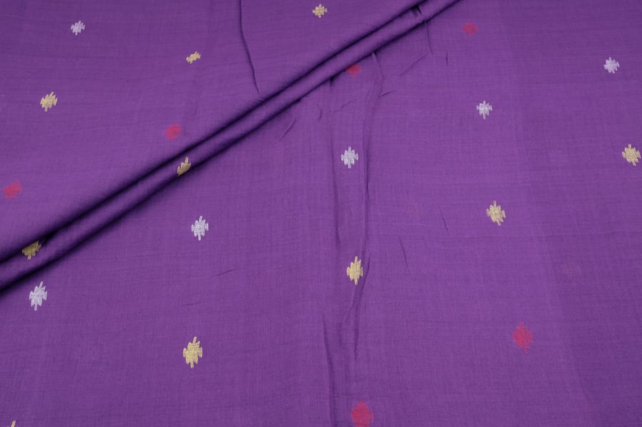 Neon Purple Woven Design Flowy HandLoom Pure Soft Cotton Fabric Neon Purple Woven Design Flowy HandLoom Pure Soft Cotton Fabric - Image 1
