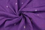 Neon Purple Woven Design Flowy HandLoom Pure Soft Cotton Fabric - Image 3