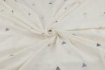 Off White Woven Design Flowy HandLoom Pure Soft Cotton Fabric - Image 3