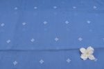 CornFlower Blue Woven Design Flowy HandLoom Pure Soft Cotton Fabric - Image 2