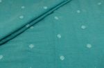 Mint Blue Woven Design Flowy HandLoom Pure Soft Cotton Fabric